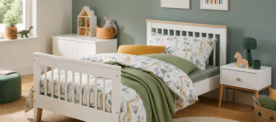 Das richtige Kinderbett mit Bettwaesche kombinieren: Farb- und Mustertrends