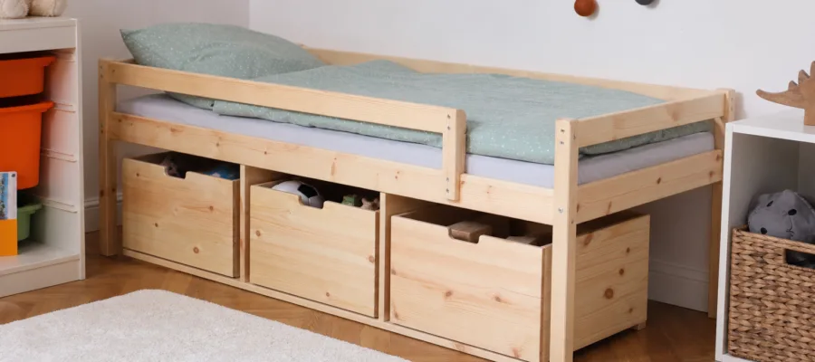 Kinderbett mit Stauraum selber bauen: Praktische DIY-Ideen fuer mehr Ordnung im Kinderzimmer