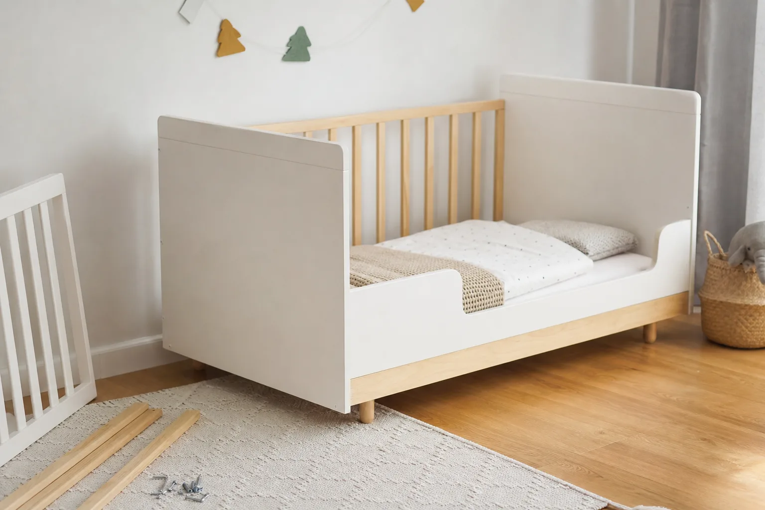 Umbau und Anpassung von Kinderbetten: So gelingt der Uebergang von Baby- zu Kleinkindbett